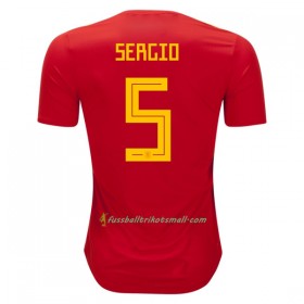 Fußballtrikots Spanien Sergio Busquets 5 WM 2018 Heimtrikotsatz kaufen